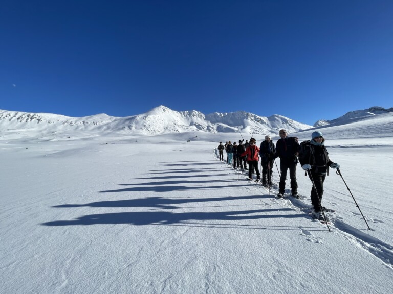 Lac gelé en raquettes